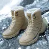 Botas de Felpa de Invierno para Hombre, Botas de Combate de Caña Alta, Botas de Nieve para Exteriores, Botas de Combate Cálidas para Hombre, Botas de Campo, Botas para Hombre