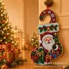 Pintura de Diamante Enfeite de Porta de Natal Decoração de Feriado Patchwork de Strass para Maçaneta de Porta Ornamento Seleção de Produtos de Comércio Exterior Transfronteiriço Atacado