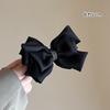 Grampo de Cabelo Elegante com Laço Preto para Mulheres 2025 Novo High-End Volume-Aumentador Coque Pinça Mordedor Acessório de Cabelo