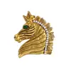 Broche de Cabeça de Cavalo Estilo Novo Transfronteiriço Ecológico Broche de Animal do Zodíaco Retrô Europeu e Americano Alfinete de Acessório para Casaco Feminino
