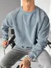 2025 Europeo y Americano Transfronterizo para Hombre Nuevo Estilo Color Sólido Casual Moda Tendencia Cuello Redondo Manga Larga Sudadera con Capucha Ropa de Hombre Gris Negro