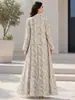 Comercio transfronterizo nueva moda mujer estampado perforado en caliente bata larga venta al por mayor directa de fábrica festival étnico vestido formal estilo largo