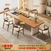 Juego de mesa de té y sillas de madera maciza para uso doméstico, diseño minimalista moderno, mesa de té de estilo nuevo para preparar té, adecuada para el hogar, lujo ligero, recepción y uso de oficina