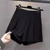 2026 nuevos shorts casuales de moda de verano ligeros, fluidos, estilo traje, de cintura alta, adelgazantes, pierna ancha, shorts negros de línea A