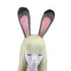Diadema Orejas de Conejo Policía Decoración Fiesta Cosplay Orejas de Conejo Tocado Conejo de Felpa Orejas de Animal Realistas Accesorio para el Cabello