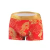 Ropa Interior para Hombre al por Mayor Verano Hombres Estampado de Dragón Dorado Algodón Puro Calzoncillos tipo Bóxer Transpirables Algodón Calzoncillos de Cuatro Esquinas