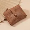 Cartera de Mujer Transfronteriza Macaron Corta Estilo Coreano Patrón de Cocodrilo Múltiples Ranuras para Tarjetas Versátil Diaria Fresca Cartera de Mujer