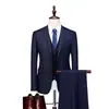 Terno Terno Masculino Profissional de Negócios Terno Formal Terno Masculino Estilo Coreano Slim-fit Três Peças Padrinho e Noivo Traje de Casamento