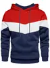 Estilo Outono e Primavera, Direto do Fabricante, Color Block, Modelagem Solta, Moletom Casual com Bolsos na Costura Lateral, Moletom com Capuz Juvenil