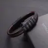 Pulsera tejida de cuero retro europea y americana, Pulsera versátil casual con cierre magnético, Pulsera de hombre moderna y a la moda