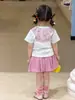 Ropa para Niños Zhe Li Camiseta de Manga Corta para Niñas Estilo Verano Delgado 2026 Estilo Academia Ropa para Niños Clase Top para Niña Pequeña Bebé