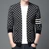 Moda Masculina Nueva Otoño/Invierno 2026 Cárdigan Británico de Corte Ajustado Suéter de Punto Cuadros Estilo Casual Sofisticado