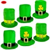 Em estoque Chapéu Alto Macio Irlandês Chapéu de Festa de São Patrício Chapéu de Barba de Trevo Verde Chapéu Alto Verde