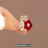 Presilha de Cabelo Meio Preso com Pérola da Moda Elegante Grampo de Cabelo de Luxo Leve Coreano Doce Versátil Acessórios High-End para Todas as Estações