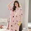 2026 Nuevo Verano Manga Corta Mujer Holgado, Cómodo, Dulce Bata de Noche, Dibujos Animados Lindos, Vestido Adelgazante Lindo