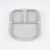 Prato de Refeição para Bebê Transfronteiriço, Ventosa para Bebê, Tigela de Silicone de Grau Alimentício, Prato de Suplemento Alimentar Resistente a Quedas, Prato de Louça para Alimentação Infantil