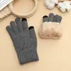 Guantes de Invierno Cálidos de Cachemira al por Mayor Guantes de Lana Tejida de Terciopelo Polar con Forro de Felpa Resistentes al Frío Pantalla Táctil Guantes para Adultos