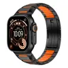 Modelo Novo Transfronteiriço Adequado para Pulseiras Apple Watch Ultra Borracha Embutida Pulseira de Relógio de Aço Inoxidável iWatch Pulseira de Relógio Inteligente de Metal 9