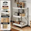 Prateleira de Armazenamento de Madeira Maciça, Armário com Coluna de Luz de Chão, Gabinete Baixo para Sala de Estar, Armário de Armazenamento, Prateleira de Armazenamento Multicamadas para Cozinha, Gabinete Lateral de Armazenamento para Varanda