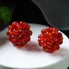 Brincos de Pedra Natural Pulseira Colar Corrente para Celular Contas Bola de Cristal Bola de Flor Acessórios de Joias DIY Cristal Tecido