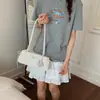 Bolso tipo baguette floral dulce transfronterizo para mujer, nuevo bolso de hombro de moda 2026, estilo femenino con lazo, bolso de axila
