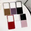 Funda de Felpa Color Visón Adecuada para Samsung Zflip5 Zflip4/Zflip3 Funda Protectora Plegable Integrada con Sensación de Piel