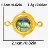 Acero Inoxidable 304 Anillos Dobles Europeos y Americanos Incrustados Colgante de Abulón Natural Concha Blanca Accesorios para Joyería DIY Accesorios de Colgante con Textura