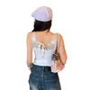 Alas de mariposa de encaje, cuello en U, top sin espalda con copas extraíbles, diseñado para realzar el busto, creando un look dulce y seductor.