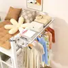 Colgador de Ropa para Cama de Dormitorio Estudiantil Perchero para Ropa al Lado de la Litera Estudiantil Estante de Almacenamiento Artefacto para Colgar Ropa Barra para Secar Ropa