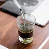 Vaso de Vidrio con Patrón Vertical Creativo para Hombre, Hogar, Vaso Feng Shui ins, Simple para Mujer, Fresco, Transparente, Vaso de Vidrio para Agua