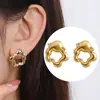 Pendientes de Diseño Metálico Transfronterizos para Mujer, Estilo Coreano Sencillo, Modernos, Personalizados, Exquisitos, Geniales y Dulces Pendientes