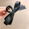 Hepburn Style Black Double-sided Bow Grab Clip Mulheres Grande High-end Sense Hairpin Disc Hair Back Head Shark Clip Headwear