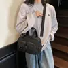 Bolso de Mano Cuadrado Pequeño Informal Estilo Coreano para Mujer, Nuevo Bolso Cruzado Versátil de Moda de un Solo Hombro, Bolso Almohada de Tela de Nylon con Múltiples Bolsillos