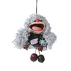 Kit de material DIY para muñeca de cáscara de fruta con pompón creativo y peculiar, colgante de muñeca de vaina linda, colgante de campanilla de viento de cáscara de fruta