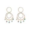 Pendientes nuevos, exagerados y distintivos, de aleación multicapa con diamantes redondos, de estilo europeo y americano, muy populares para mujer. Pendientes de moda ZA.