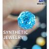 Rosa Azul Milenio Corte Rosa Joyería Circonita Cristal Piedra Accesorios DIY Joyería Incrustada Piedra Preciosa Moderna Sencilla Azul Hielo
