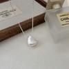 Collar Colgante Ovalado Cepillado de Plata de Ley S925 Chiheng para Mujer, Estilo Coreano Modelo Nuevo 2026, Cadena de Clavícula Versátil de Lujo Ligero de Nicho