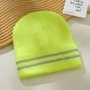 Gorro fluorescente reflectante transfronterizo, Gorro reflectante de visión nocturna, Gorro con tira reflectante, Fábrica de gorros de punto reflectantes a rayas