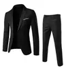 Traje de Dos Piezas para Hombre, Estilo Coreano Ajustado, Profesional de Negocios, Ropa Formal, Traje de Novio, Traje Casual Británico