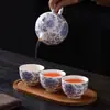Juego de Té de Viaje Kung Fu, Jade Grasa de Oveja Filigrana Plata Envuelto Loto, Juego de Té de Una Tetera y Tres Tazas, Regalo de Negocio para Eventos