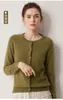 Nuevo Cardigan de Cachemir 100% Puro Otoño/Invierno 2026 de un Solo Botón Cuello Redondo Ropa Interior de Punto para Mujer Suéter Versátil