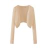 Fábrica de Malhas Dongguan Dalang Cardigan de Tricô Liso com Manga Longa Feminino Casual Mais Fácil de Combinar Cobertura Protetora do Sol Suéter de Ar Condicionado