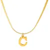 Collar de Acero Inoxidable con Colgante de Letra Inicial Ins Transfronterizo Chapado en Oro de 18K Cadena para el Cuello Impermeable Joyería de Alta Gama Estilo Pareja