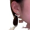 Aretes de Lazo de Diamante Micro 2021 Nueva Moda Aretes con Sentido de Diseño Nicho Aretes Elegantes Coreanos para Mujer