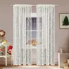 Cortinas translúcidas de encaje de copo de nieve estilo francés transfronterizas, cortinas opacas para sala de estar y dormitorio, cortinas decorativas para puerta de casa, lujo ligero