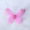 (Preço Total) 5cm Asa de Borboleta Pequena de Tule Estéreo Dupla Camada Acessórios de Grampo de Cabelo Artesanais DIY Material de Pino Antigo