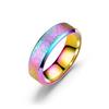 Europa, América, Japón y Corea del Sur moda nuevo doble bisel cuatro colores Arena perlada esmerilado anillo de pareja fabricantes venta directa transfronteriza