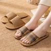 Sandalias y Pantuflas Tejidas de Ratán para el Hogar para Mujer para Usar en Verano en Interiores Pantuflas de Piso Tejidas de Paja de Suela Suave Antideslizantes Tallas Grandes Sandalias para Mujer