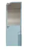 Puerta de baño azul minimalista y moderna, puerta de inodoro, puerta de lavabo de cocina, puerta corredera de vidrio de aleación de aluminio