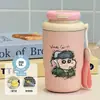 Nueva taza térmica y conservadora de frío, serie de pintura al óleo, un regalo para niños pequeños, portátil para uso en exteriores, taza de café moderna para estudiantes